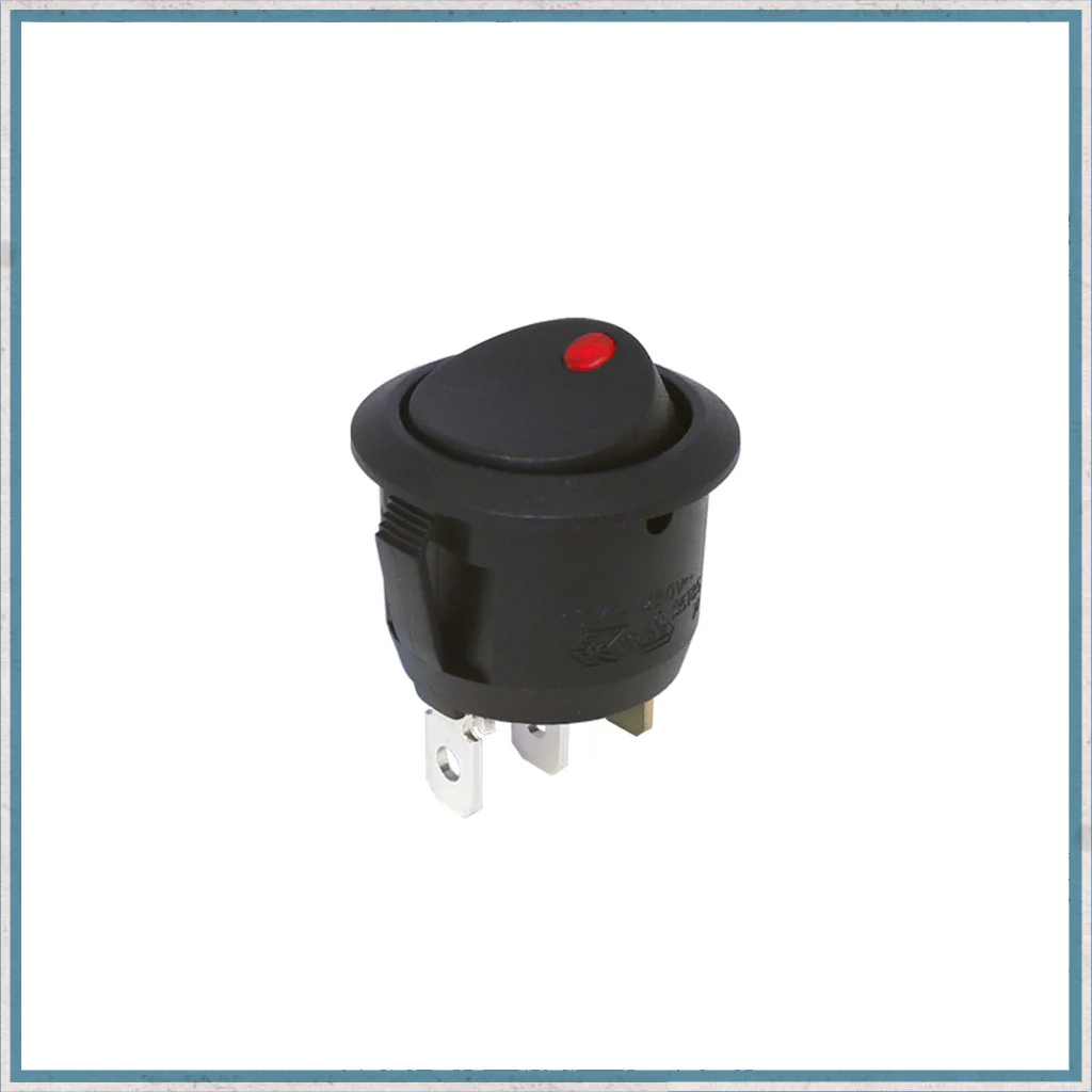 12V Round Rocker Switch with LED - Image 3