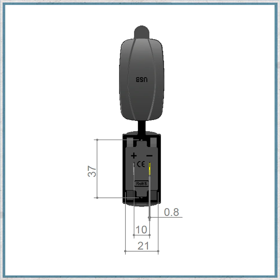 2.4A Waterproof Dual Port USB A & USB C Power Socket 12V / 24V - Image 8