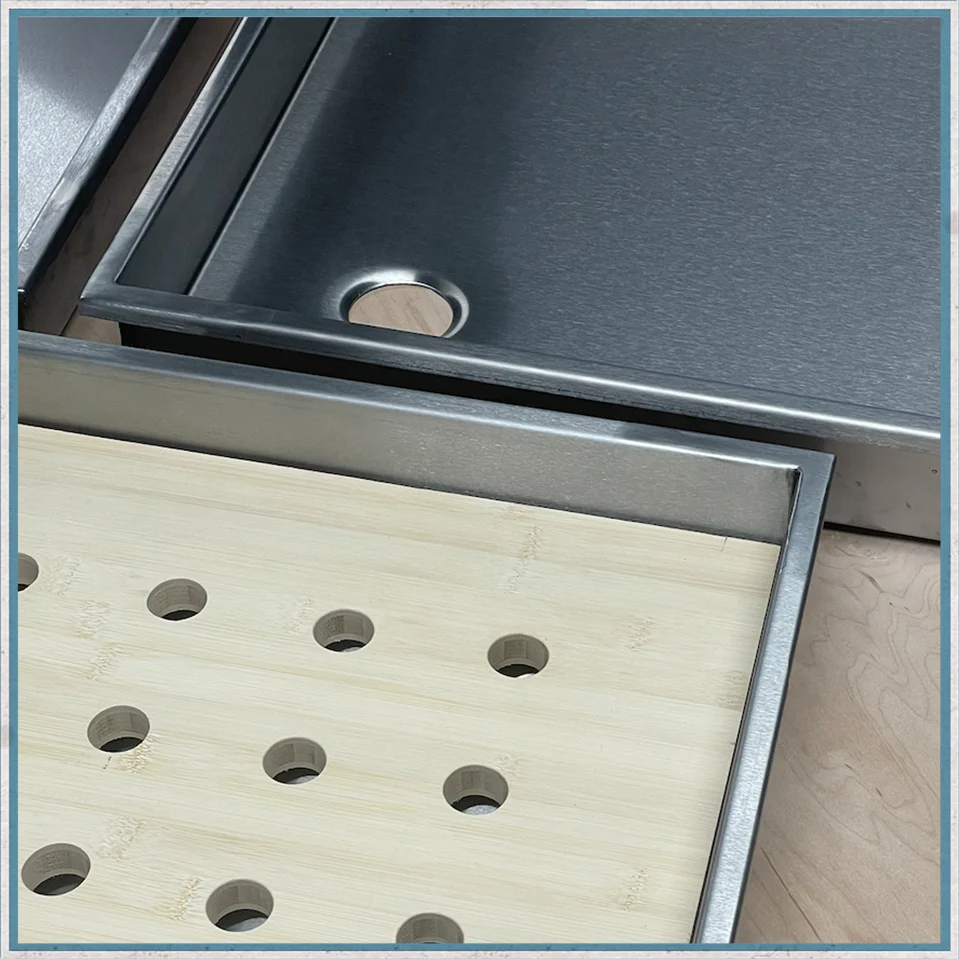Bespoke Stainless Steel Shower Tray With Optional Hand-Cut Bamboo Duck Boards - Image 4