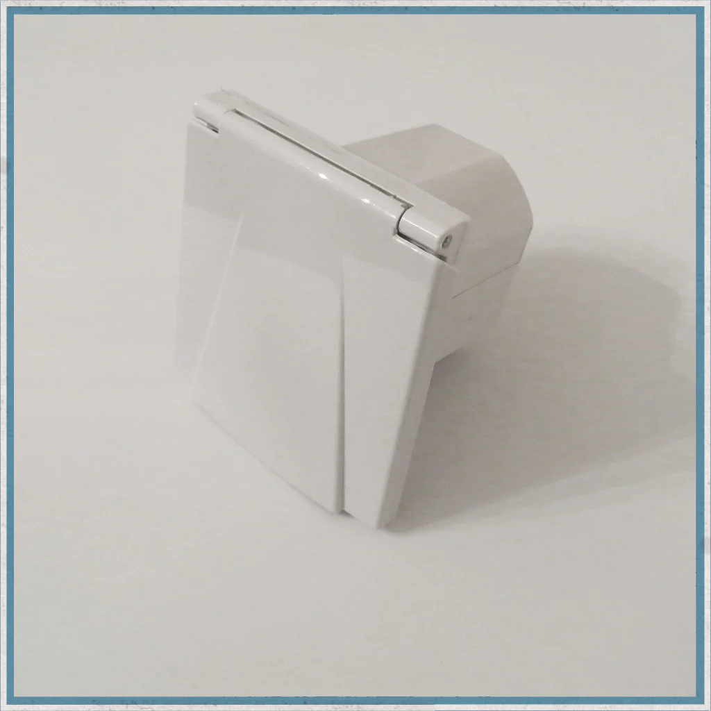Campervan Square 240v inlet - White