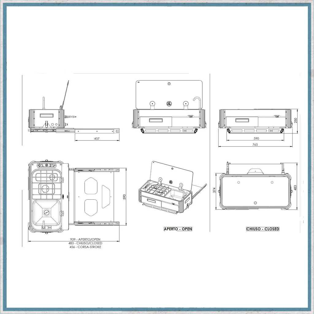 CAN SL1400-LL Two Burner Hob & Sink Combination Slide-out unit - Image 3