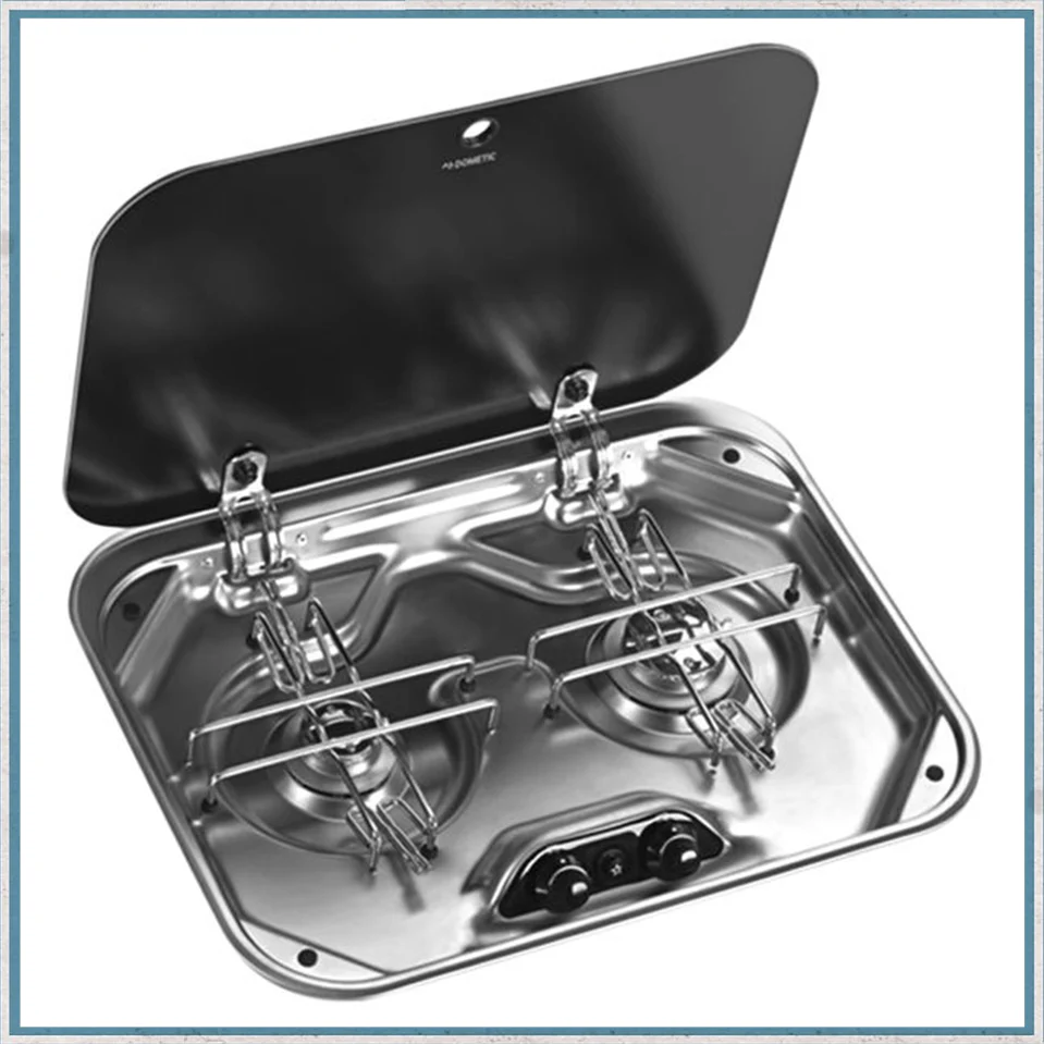 Dometic Smev PI8022 2 Burner Gas Hob With Glass Lid
