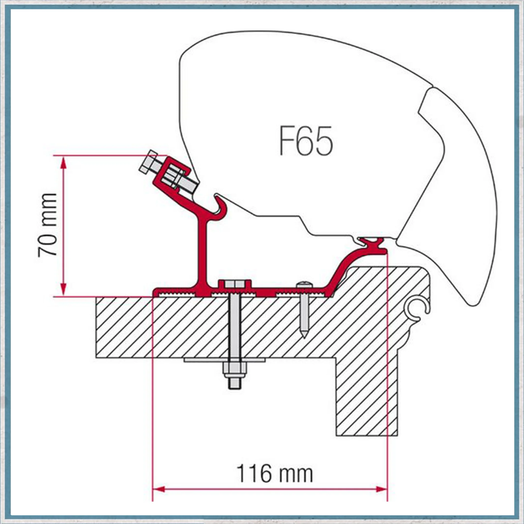 Fiamma Bracket kit for Caravans F80/F65 Awning (Different caravan models available) - Image 3