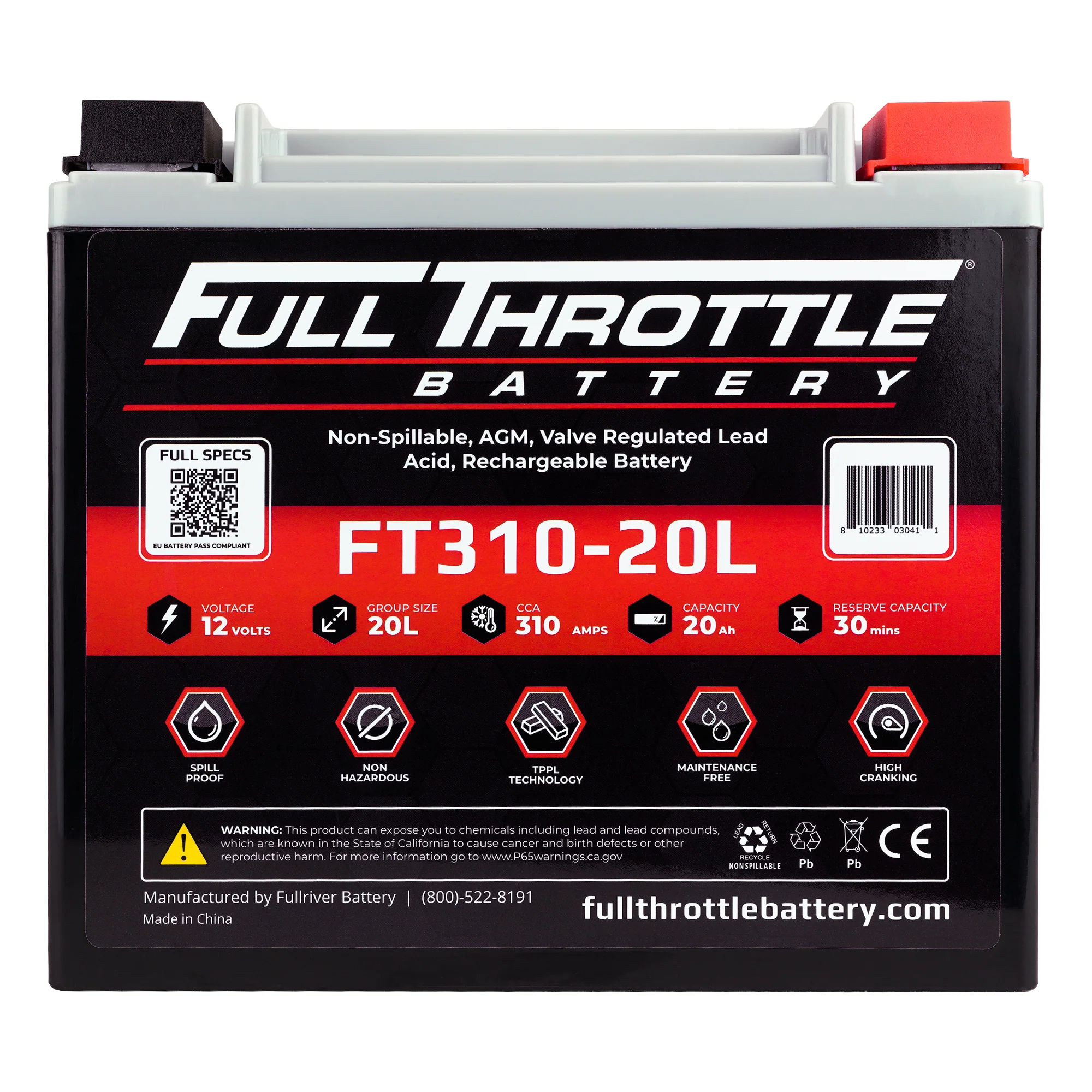 Full Throttle TPPL Battery FT310-20L - Image 2
