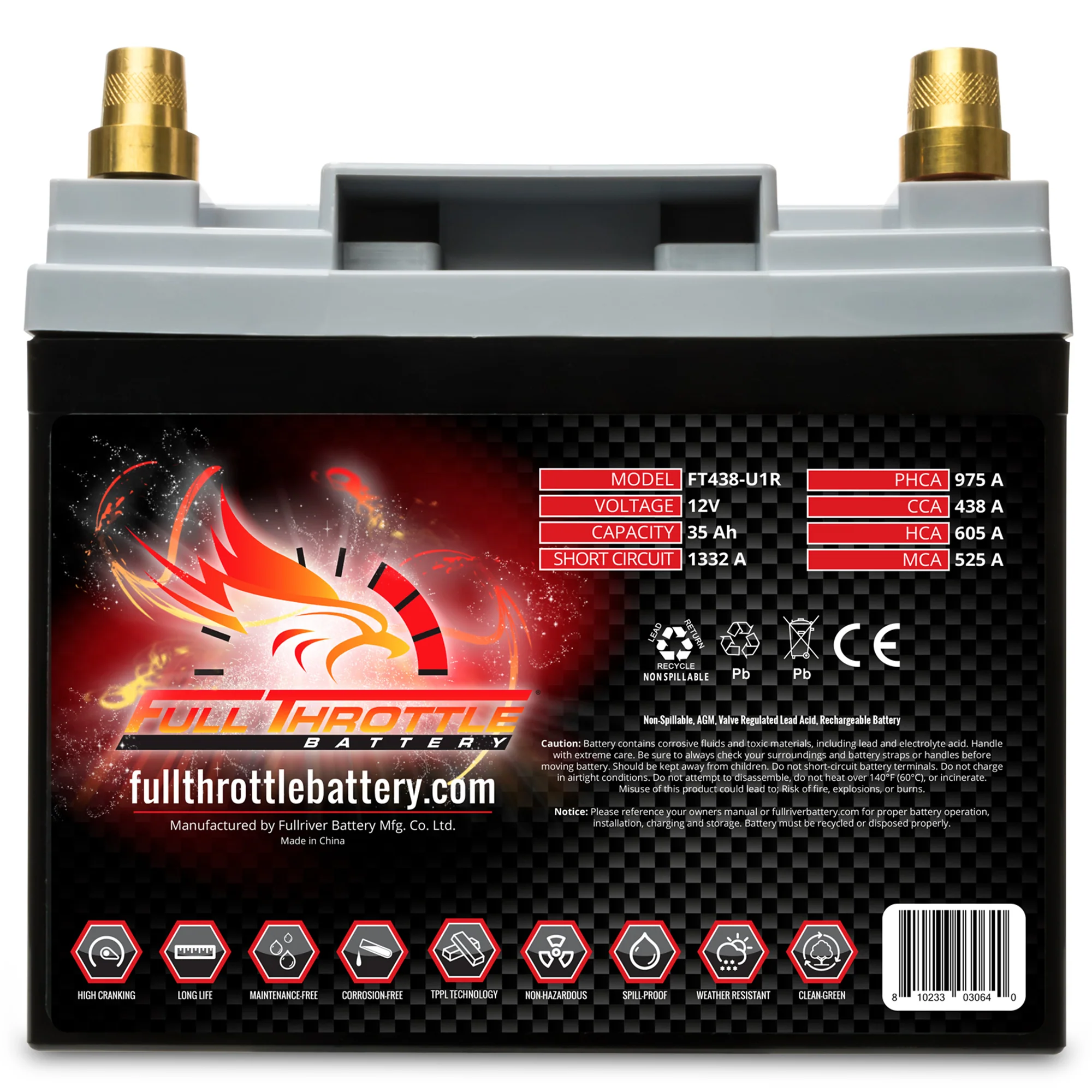 Full Throttle TPPL Battery FT438-U1R - Image 2