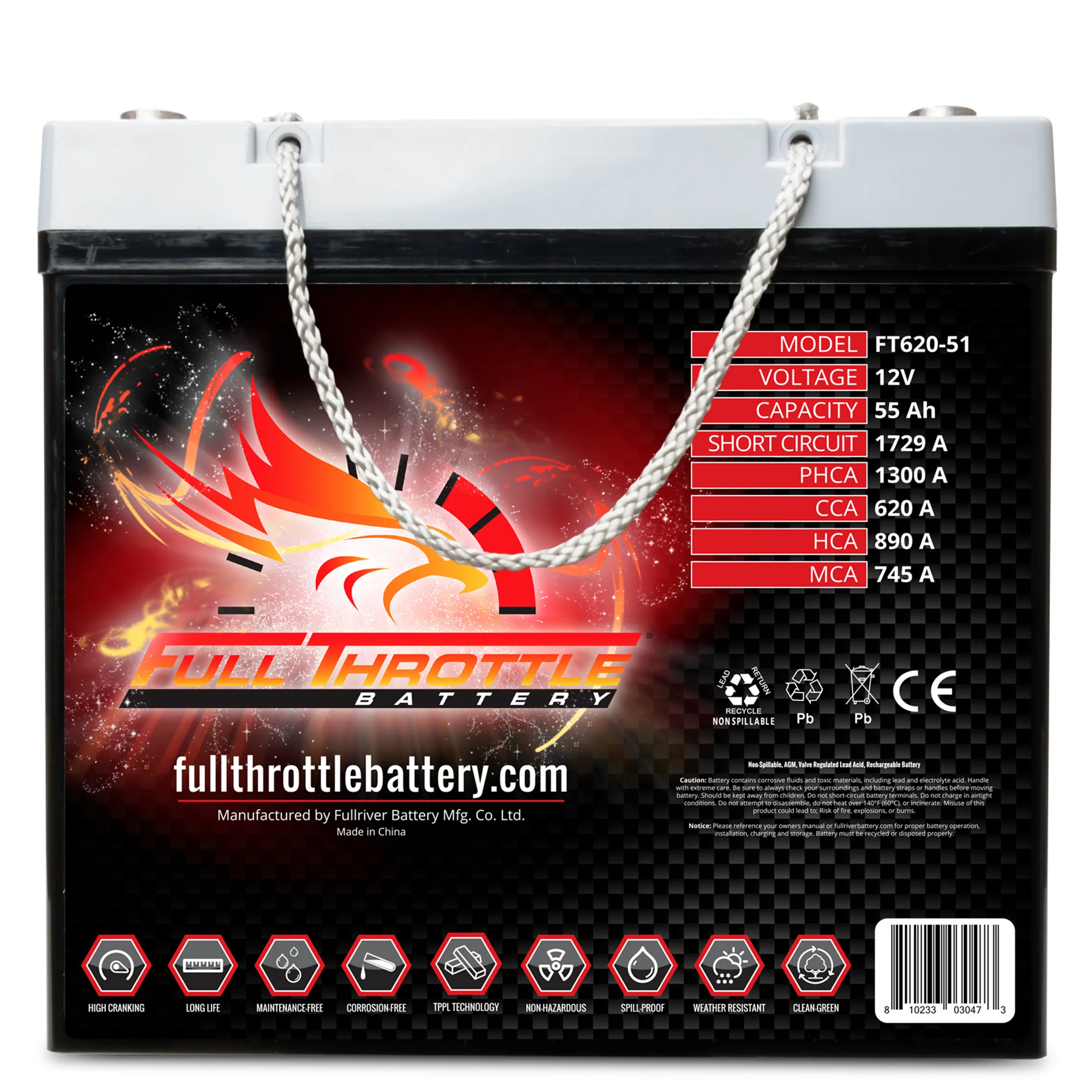 Full Throttle TPPL Battery FT620-51 - Image 2