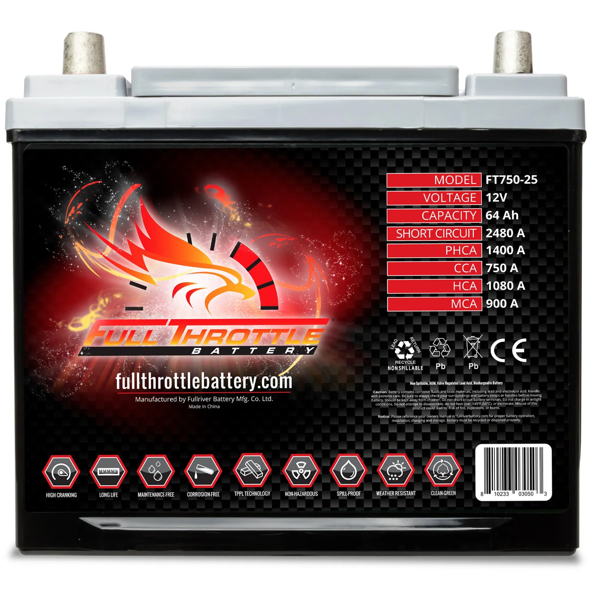 Full Throttle TPPL Battery FT750-25 - Image 2