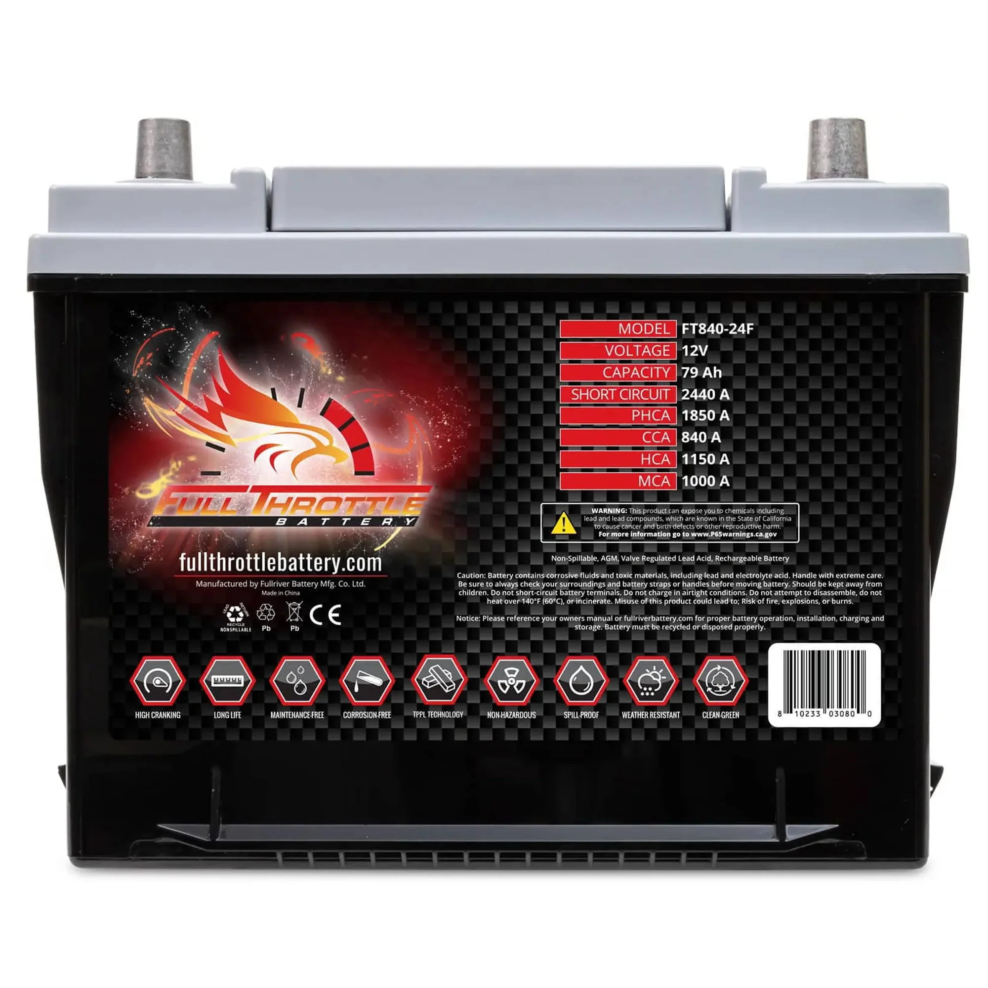 Full Throttle TPPL Battery FT840-24F - Image 2
