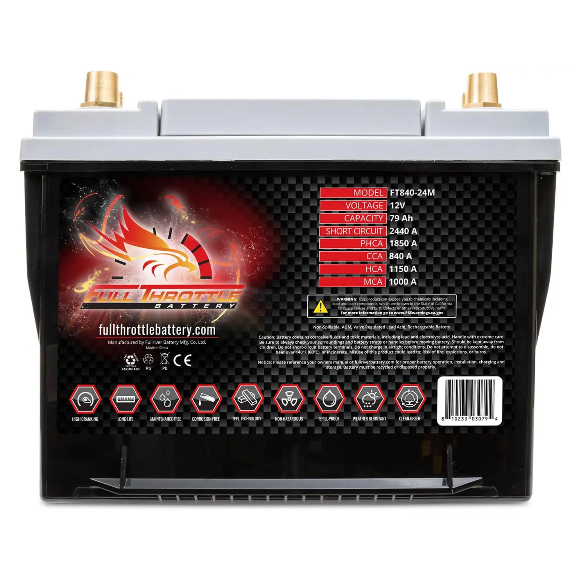Full Throttle TPPL Battery FT840-24M - Image 2