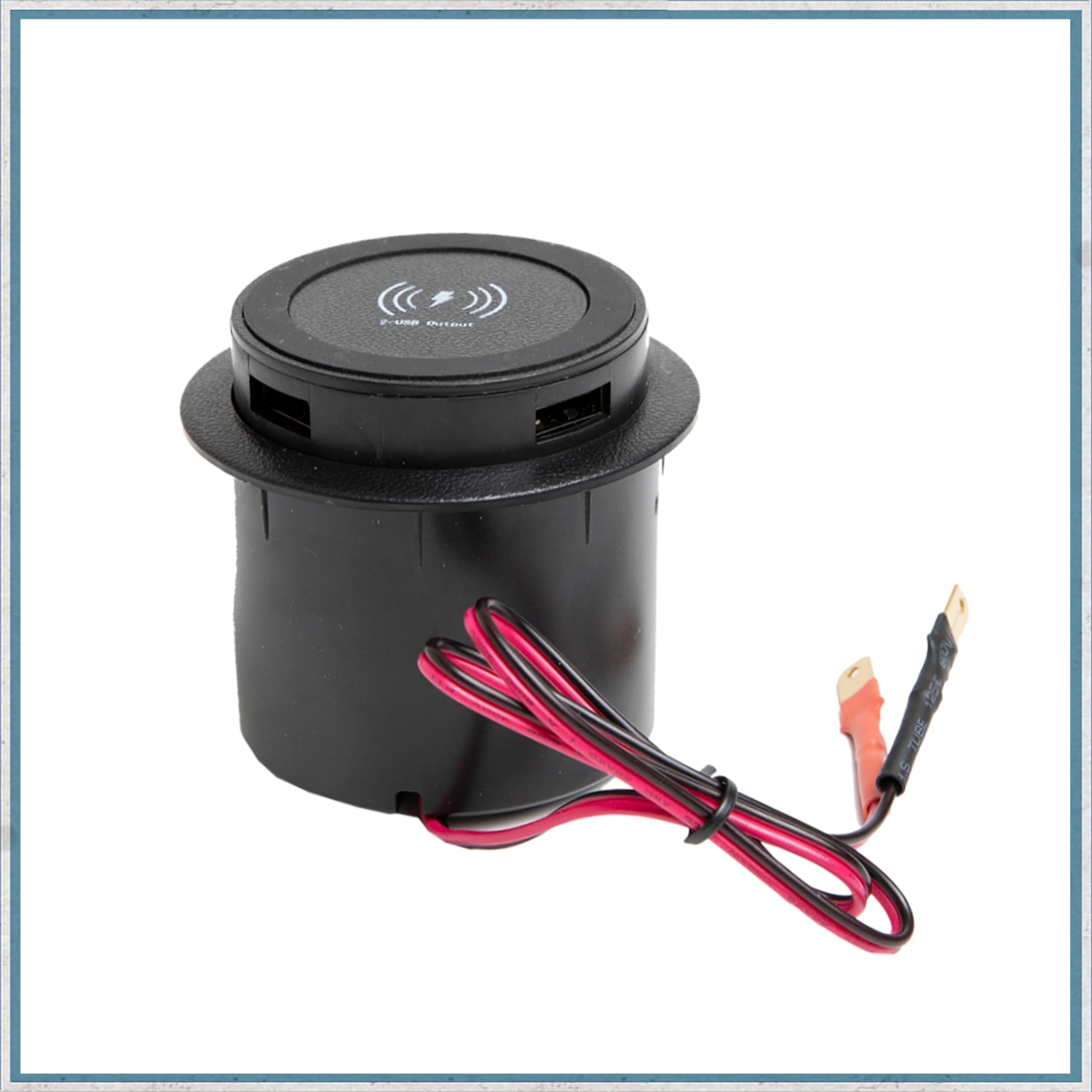Mini Pop Up Wireless Charger with 2 x Pop Up USB Ports Black