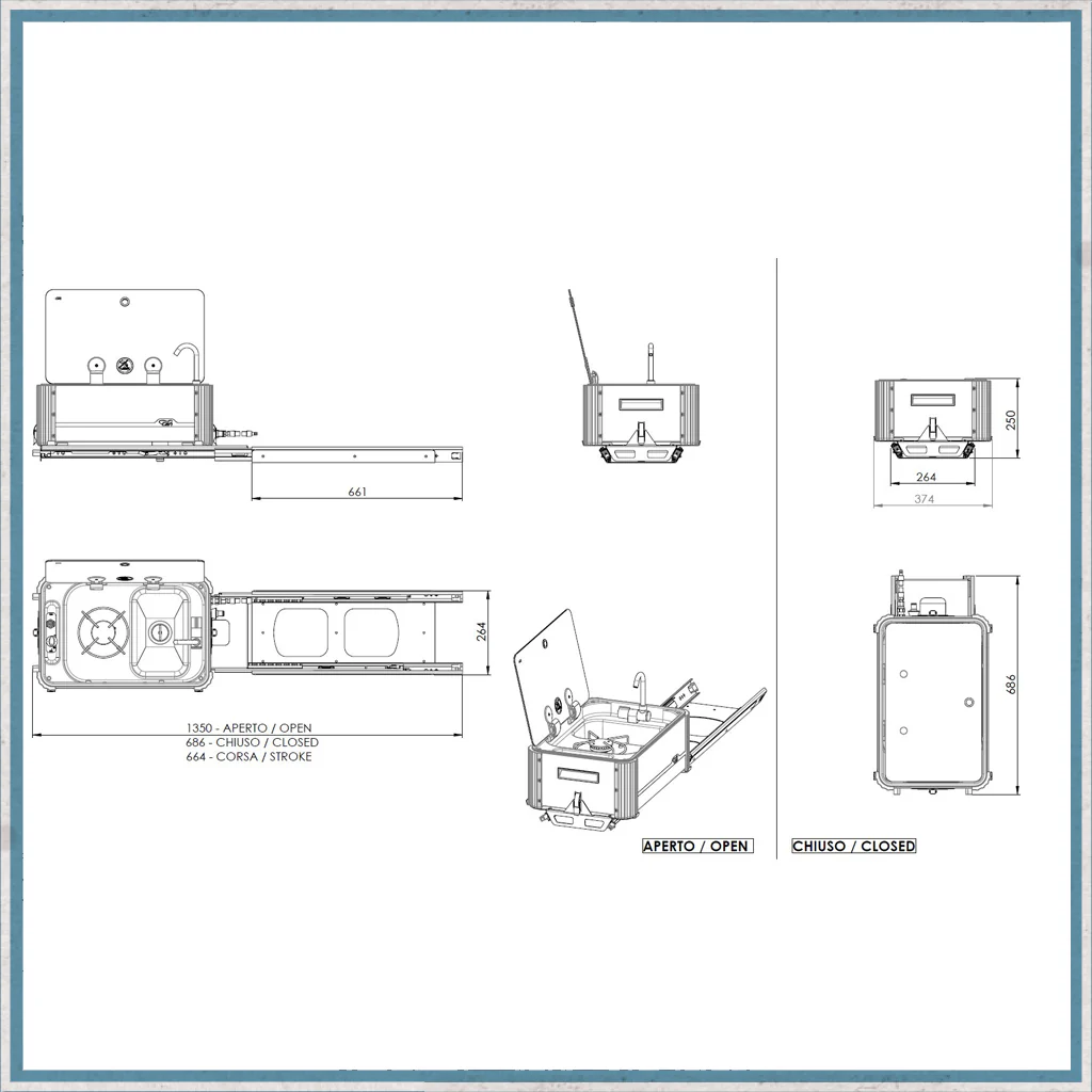 SL1323 Single Burner Hob & Sink Combination Slide-Out Unit - Image 7
