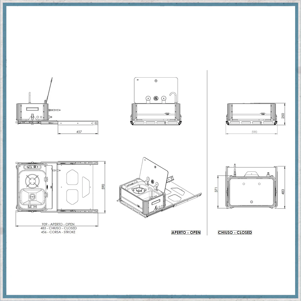 SL1323 Single Burner Hob & Sink Combination Slide-Out Unit - Image 8