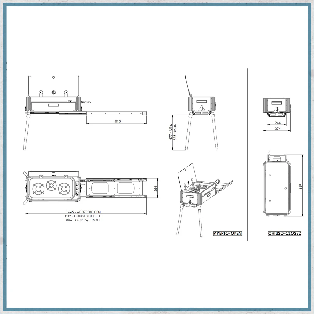 CAN SL1350 Three Burner Hob Slide-Out Unit - Image 7