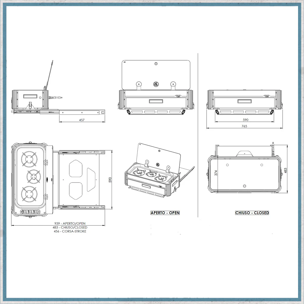CAN SL1350 Three Burner Hob Slide-Out Unit - Image 8