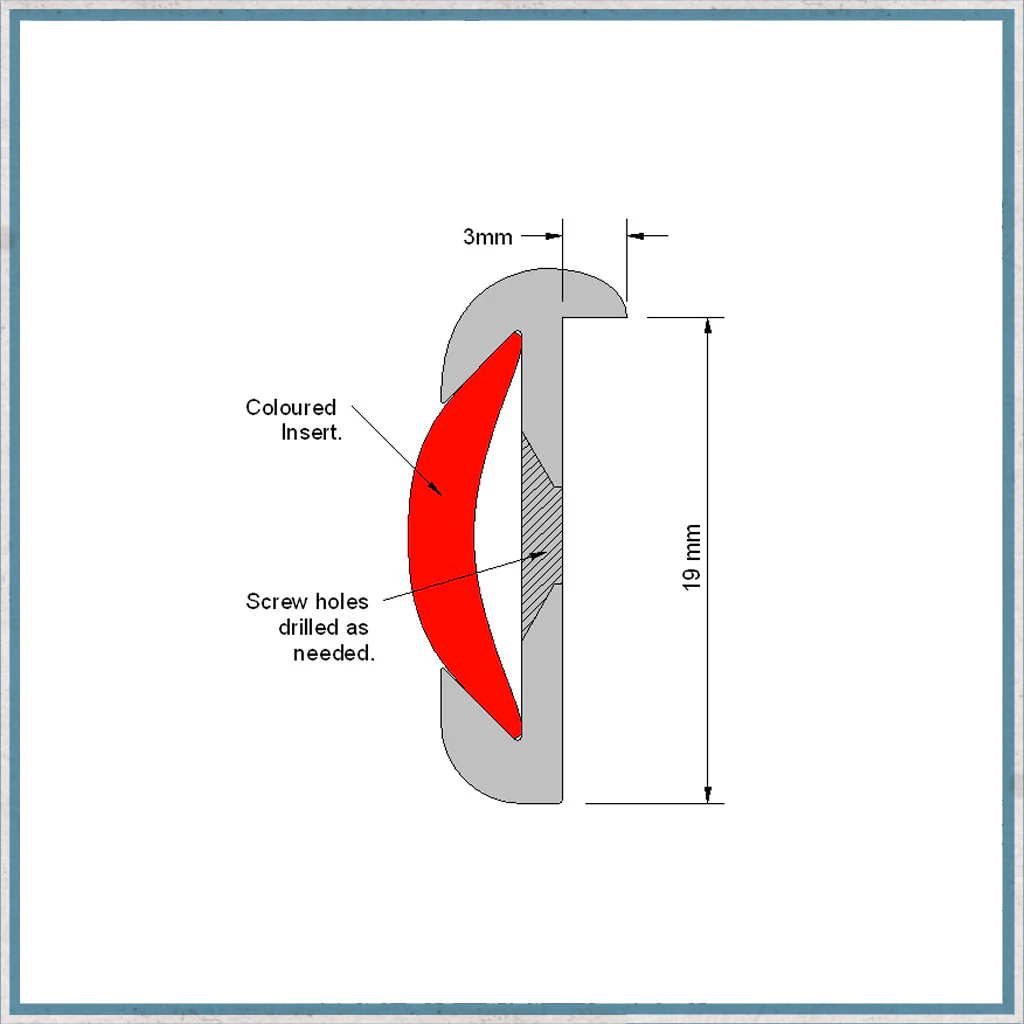 VW Devon aluminium table edge trim & colour insert - Image 11