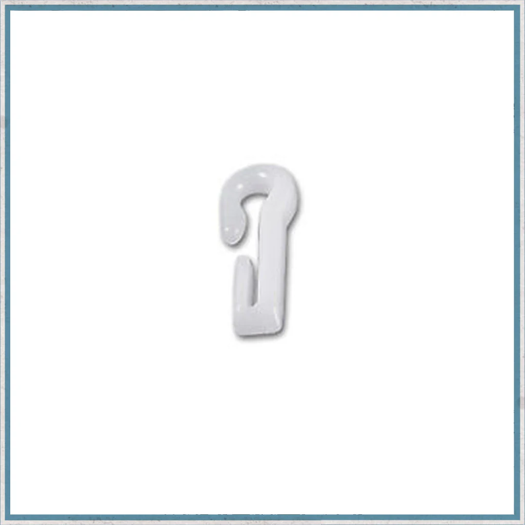 White campervan curtain rail kit, with glides, hooks, screws & chrome end stops. - Image 5